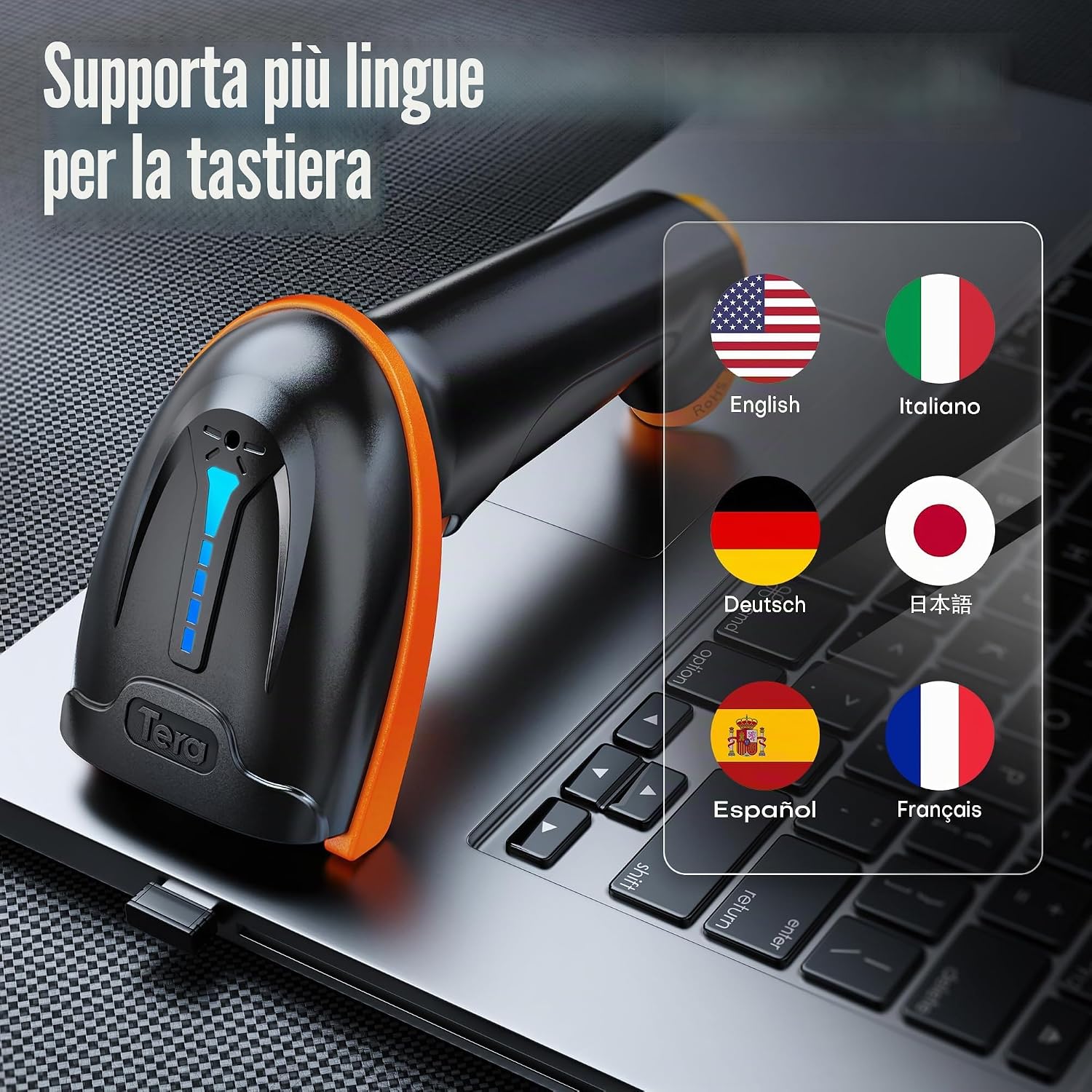 Thumbnail 6 de Tera 2D QR lettore di codici a barre wireless USB-Cablato 1D/2D con batteria 2000 mAh