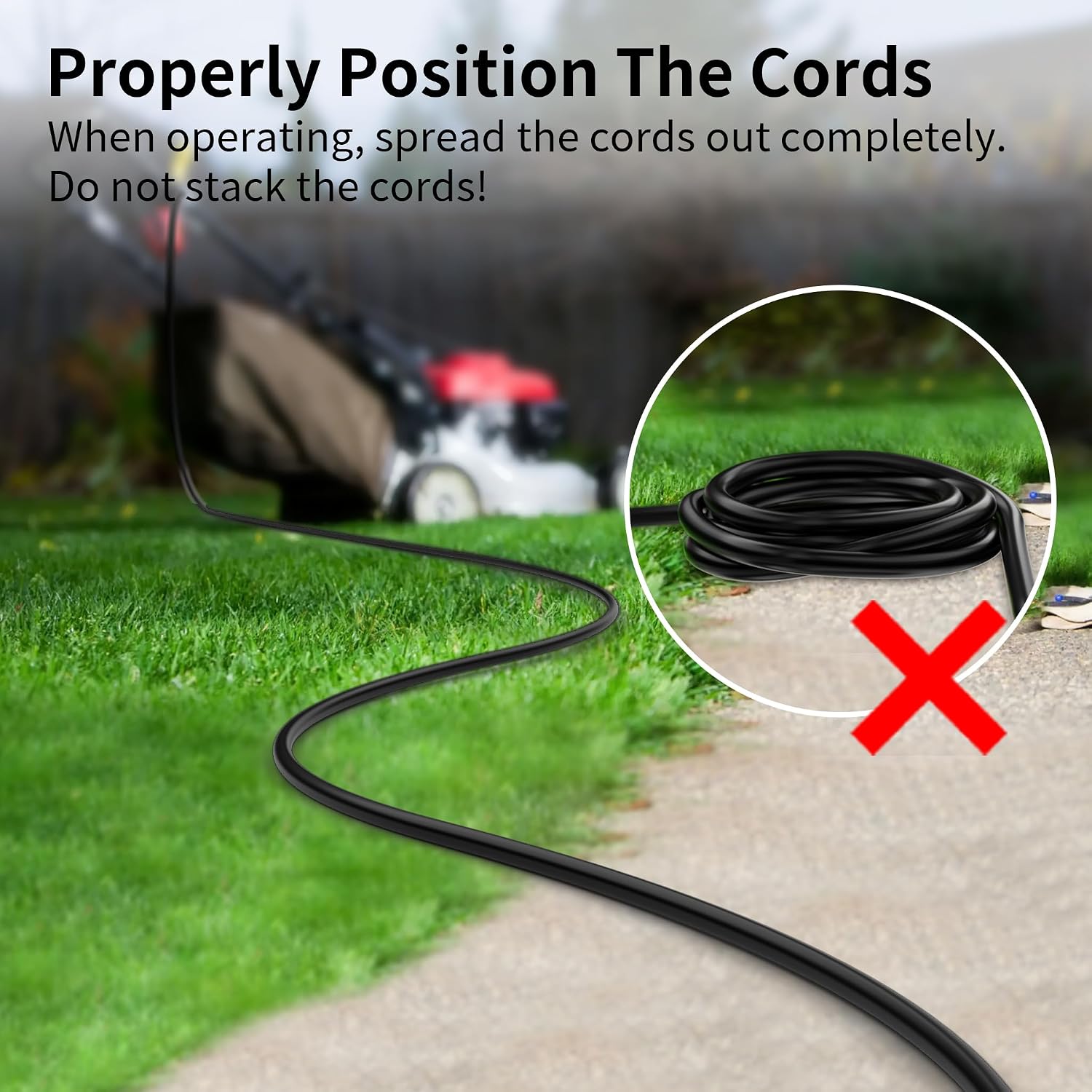 Detalle 2 de HUANCHAIN 100 ft 16/3 Extension Cord, Waterproof SJTW, 3-Prong Black
