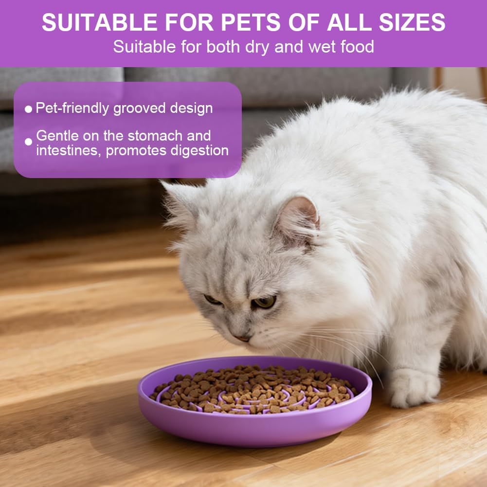 Detalle de OFFCUP Slow Feeder Dog Bowl (Purple) – silicone anti-choke, anti-bloat slow food bowl with suction cup