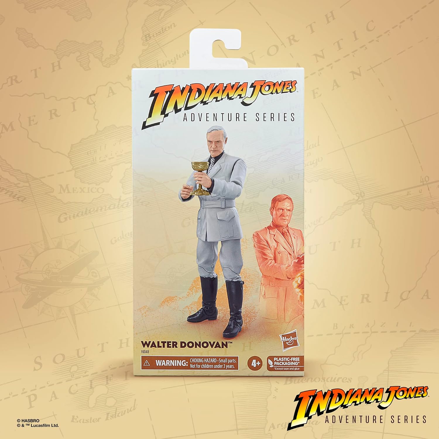 Detalle 2 de Hasbro Indiana Jones Adventure Series Walter Donovan アクションフィギュア 映画モチーフの付属品付き