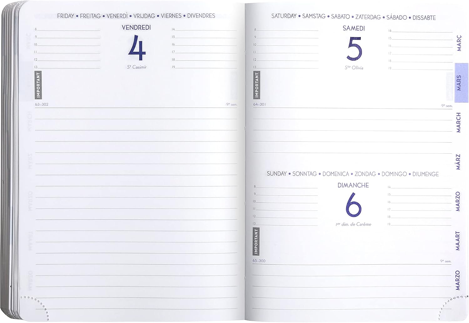 Detalle de Exacompta Agenda journalier Winner 12x17cm – Août 2026 à juil 2027 Noir