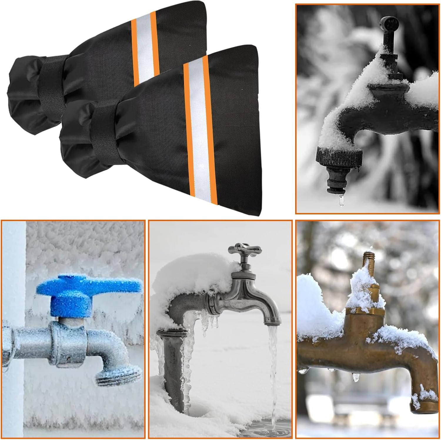 Thumbnail 6 de SANTUO 2Pcs outside tap cover frost protector with insulation, waterproof Oxford fabric and reflective strip