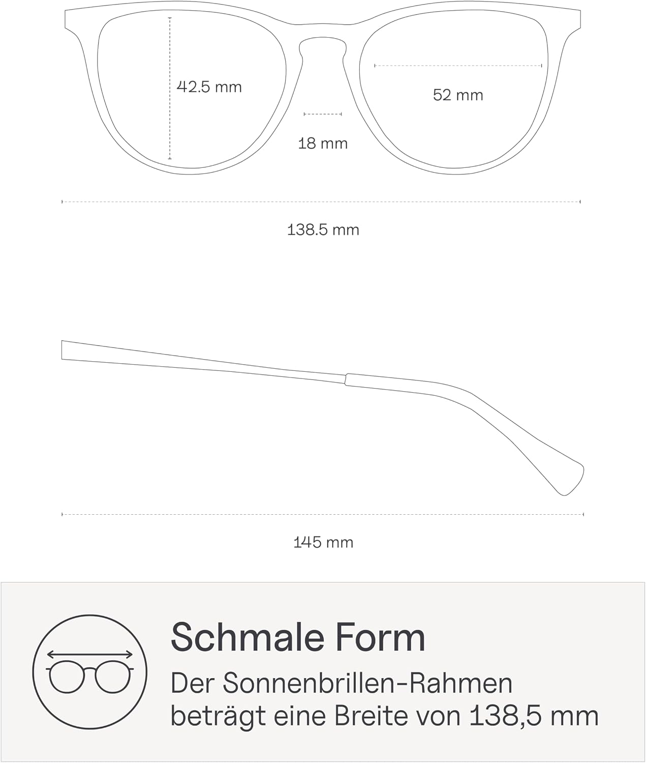 Detalle de Kapten & Son Sonnenbrille Rome – Damen, schmal bis mittlere Kopfgrößen, runde Gläser mit UV-Schutz