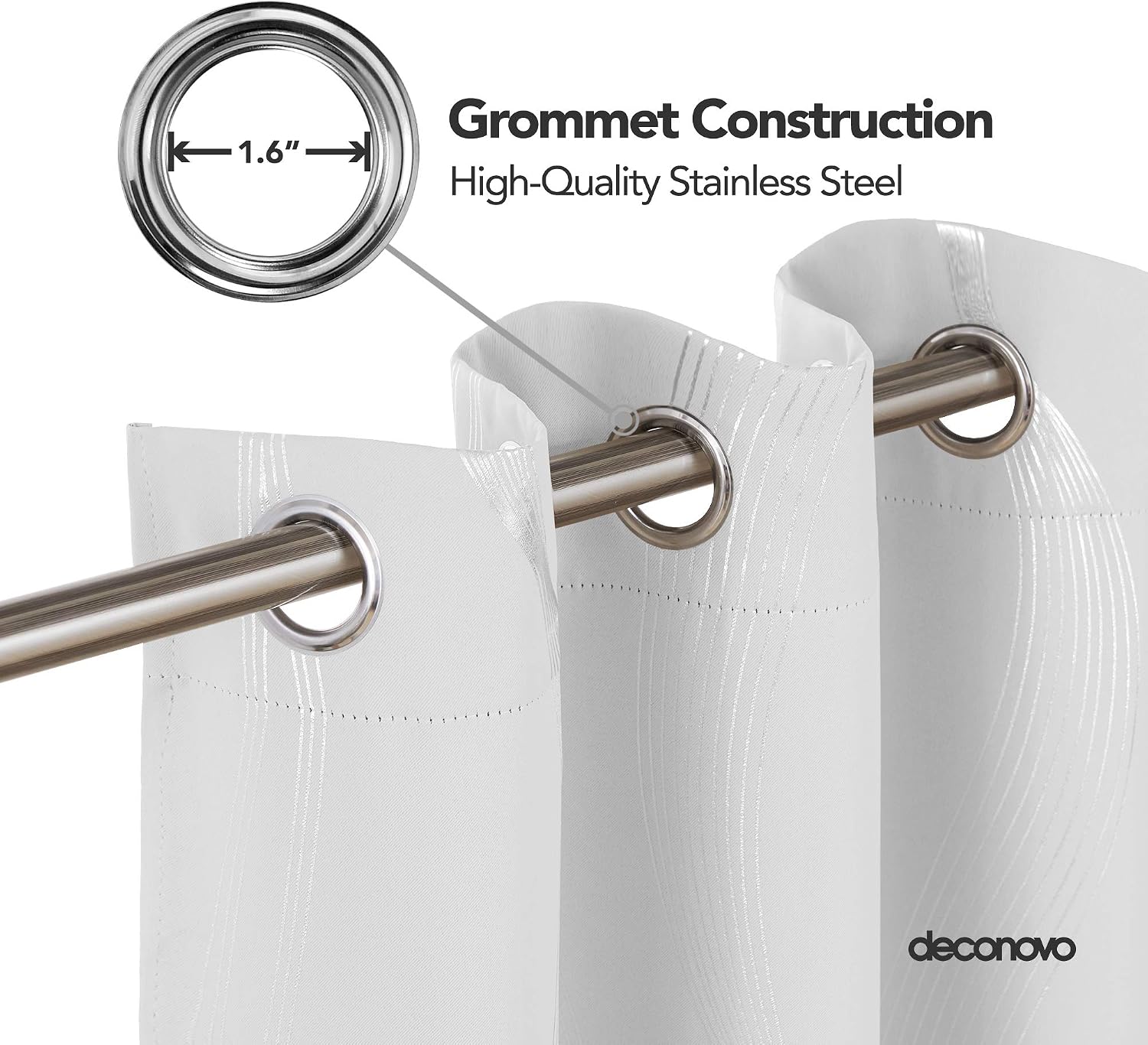 Detalle de Deconovo blackout curtains, 42 x 72 inches