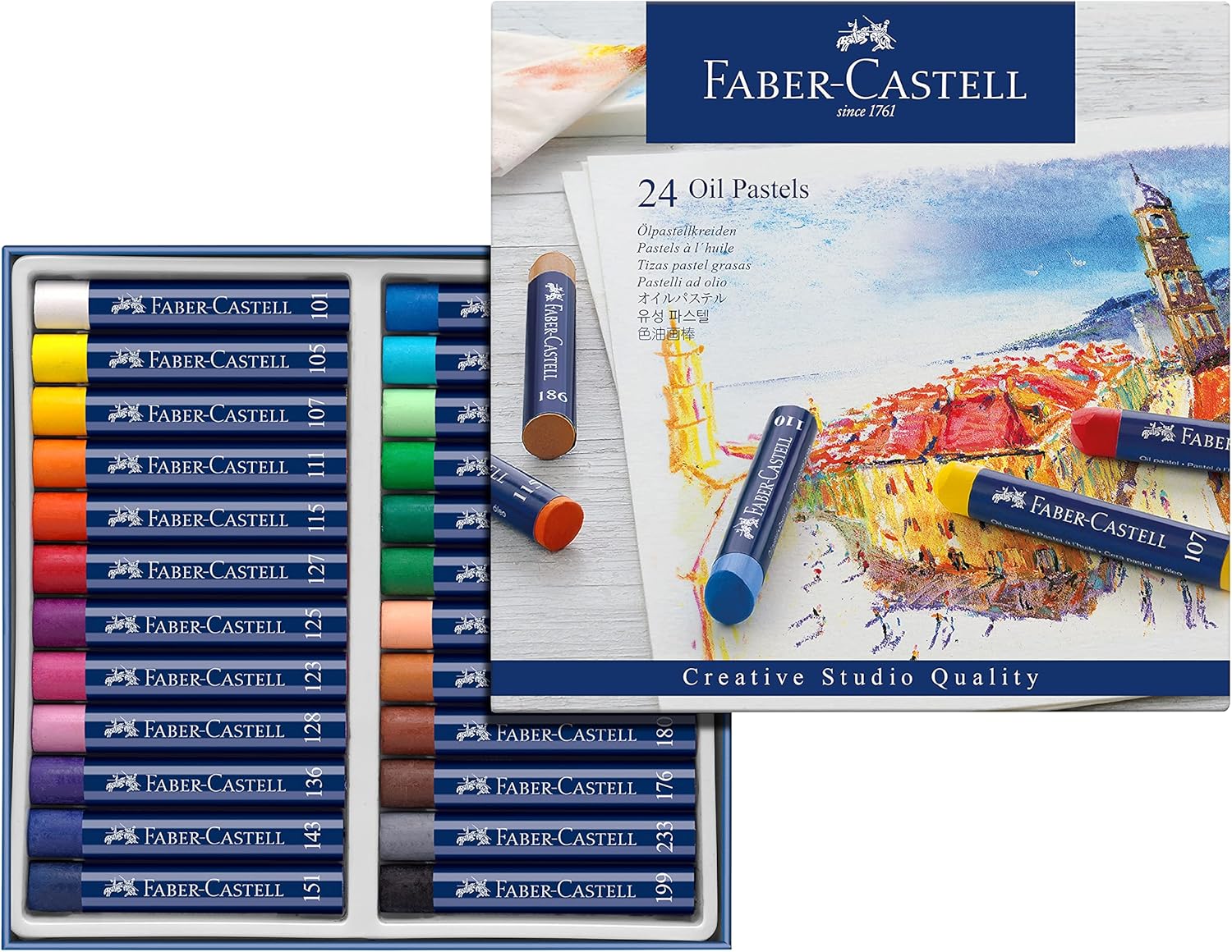 Detalle de Faber-Castell 127024 Pastel à l'huile Studio Quality – Boîte de 24 couleurs Sable