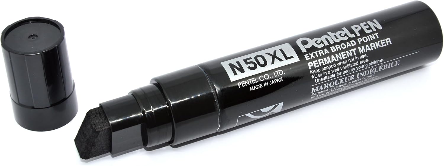 Thumbnail 1 de Pentel N50XL-A-PC permanent märkpenna, svart, kilspets 11/17 mm