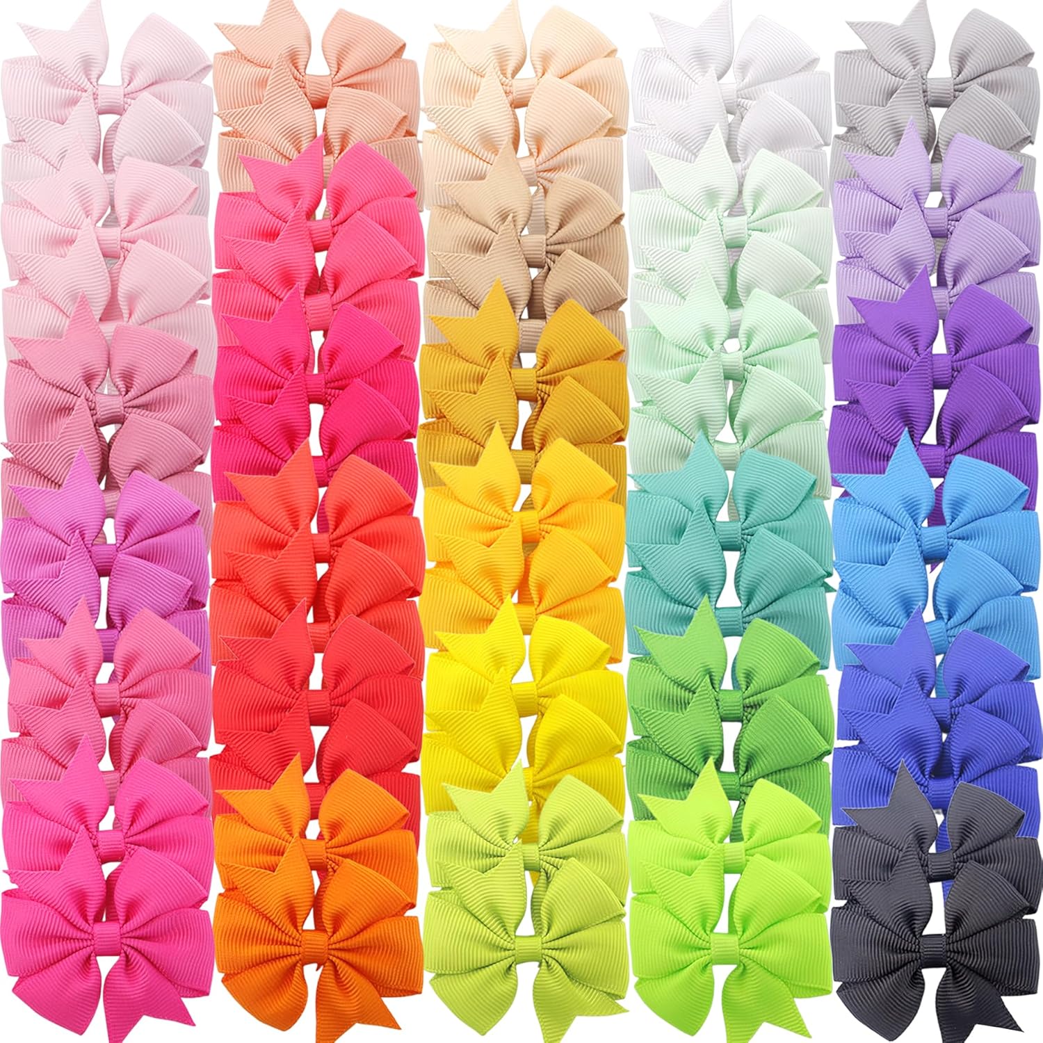 Detalle de 60Pcs Baby Hair Bows Clips: 2-Inch Fully Lined Clips for Infant & Toddler Girls (30 Pairs)