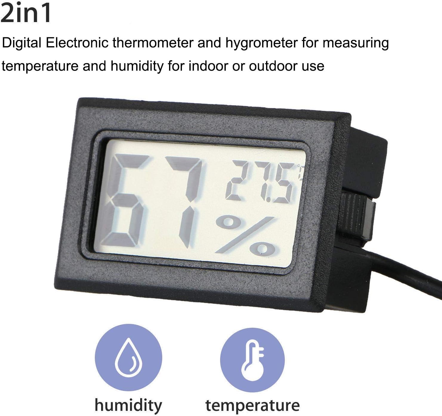 Detalle 2 de INRIGOROUS Digital Thermometer Hygrometer 2 Pack