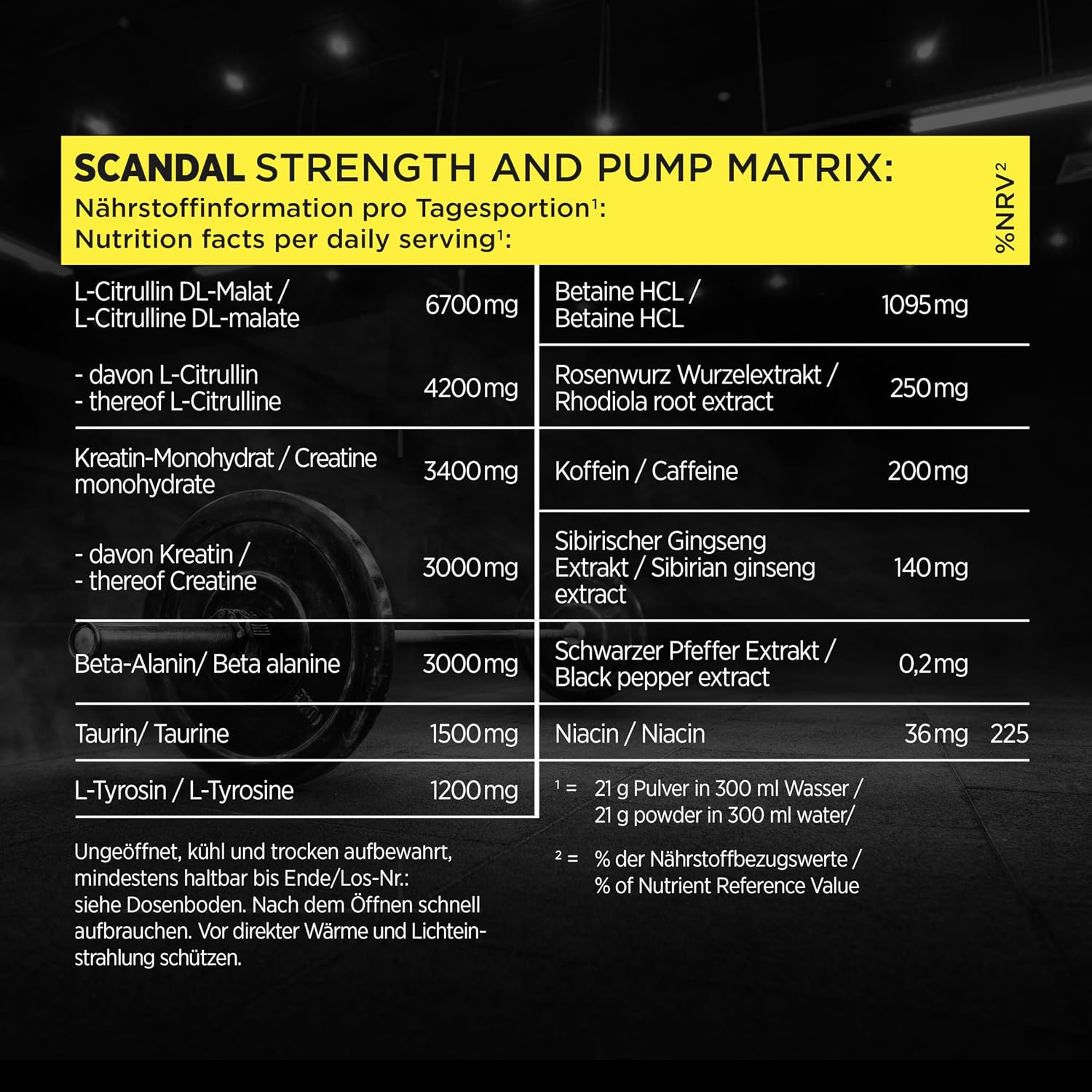 Detalle de My Supps Scandal Extreme Muscle Pre-Workout Booster (Wassermelone) – mit Kreatin, Citrullin, Beta-Alanin & Koffein – 20 Portionen