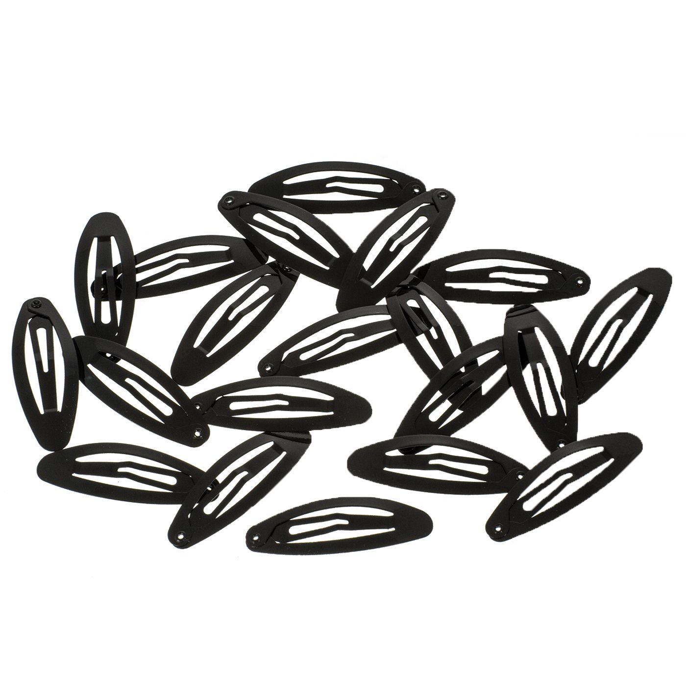 Detalle 2 de Haarallerliebst Haarspangen Oval 5 cm – 20 Stück in Schwarz inkl. Aufbewahrungsbox weiß