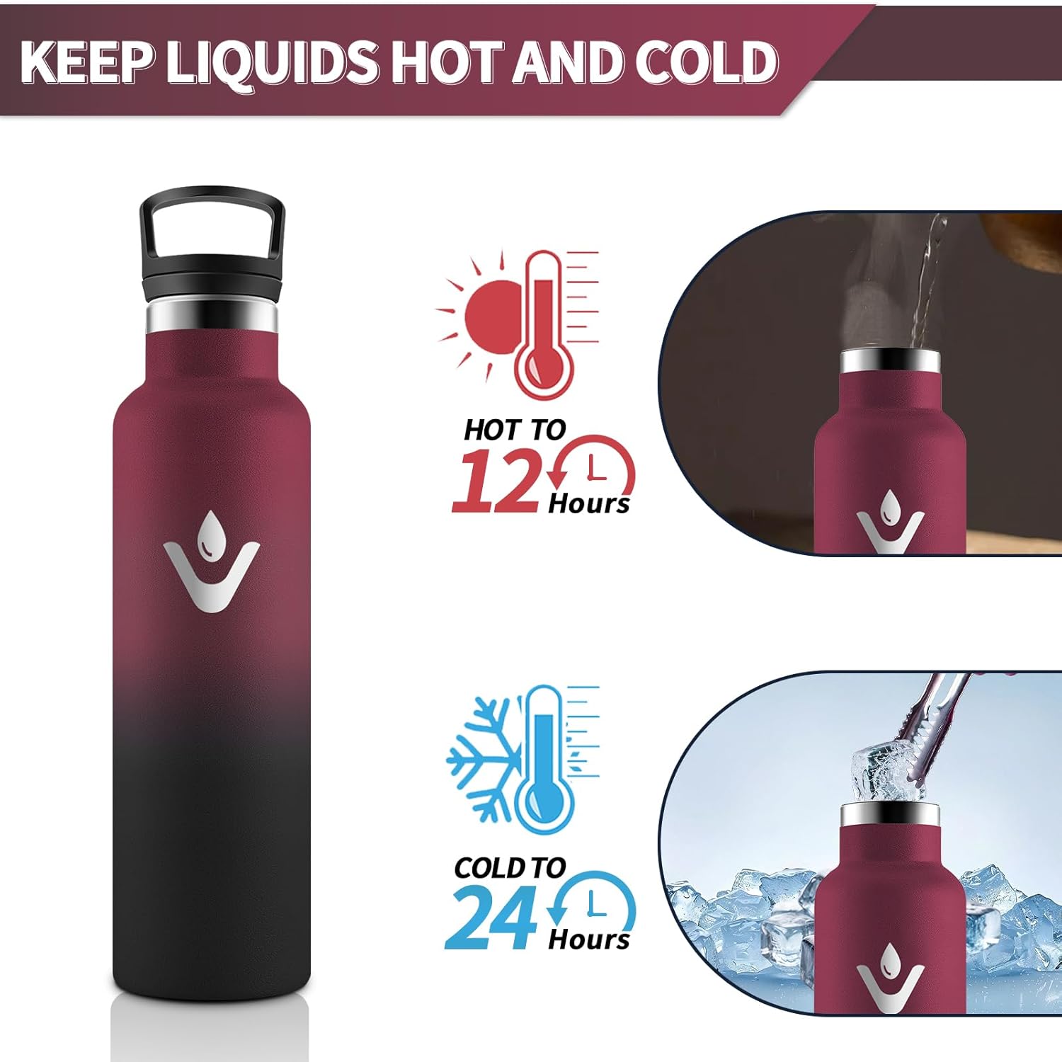Detalle 2 de HoneyHolly Botella Térmica 750ML 🥤 Sin BPA, Acero Inoxidable