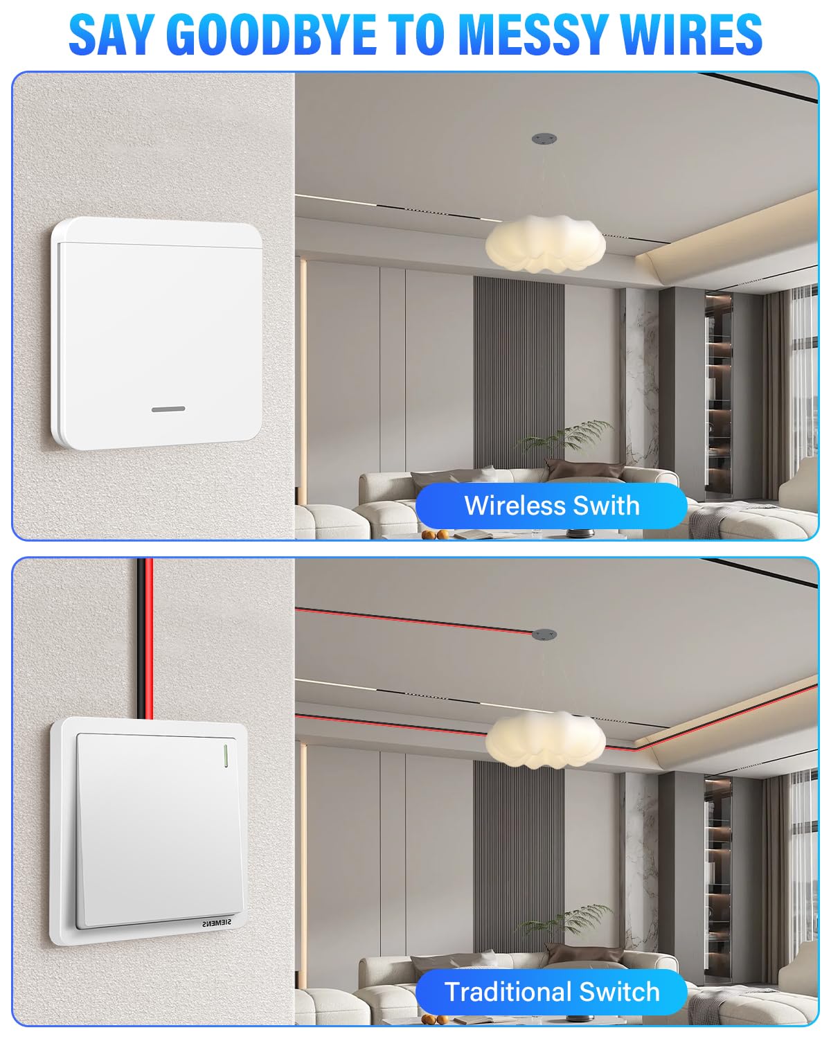 Detalle 2 de Interruptor inalámbrico 433MHz para lámparas 1500W