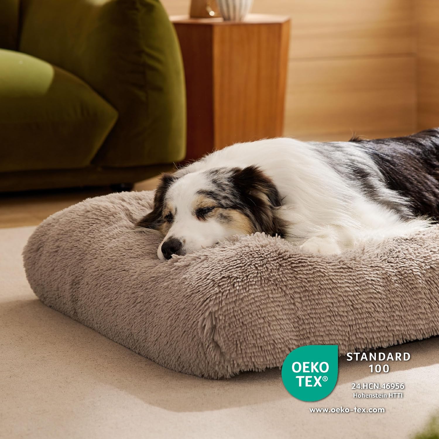 Thumbnail 2 de Bedsure Extra Large Fluffy Dog Crate Bed (XL) – 104x69cm, Camel