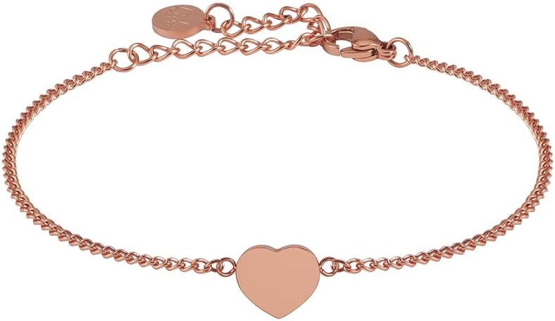 Detalle de GD GOOD.designs bracciale cuore da donna regolabile (15,5–20,5 cm) in acciaio 316L