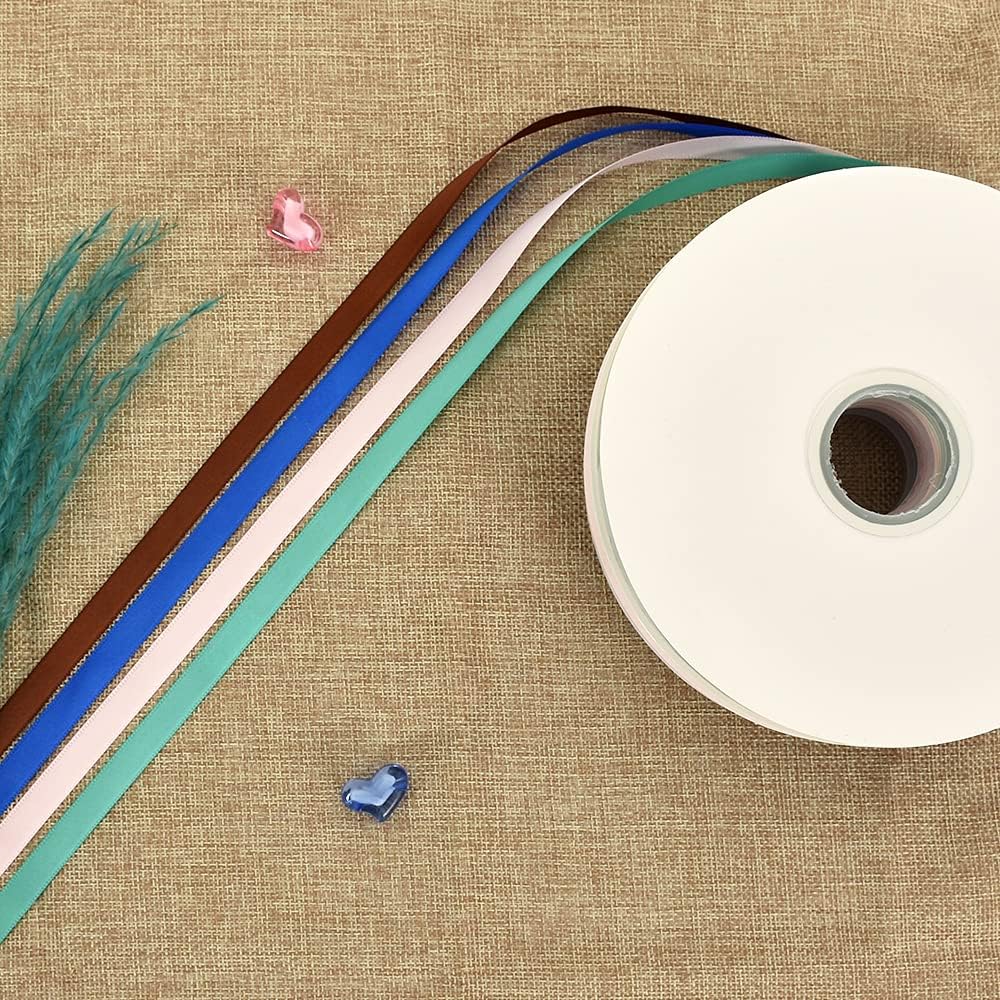 Thumbnail 5 de TONIFUL 3/8 inch Turquoise Aqua Blue satin ribbon roll (single face), 100yds