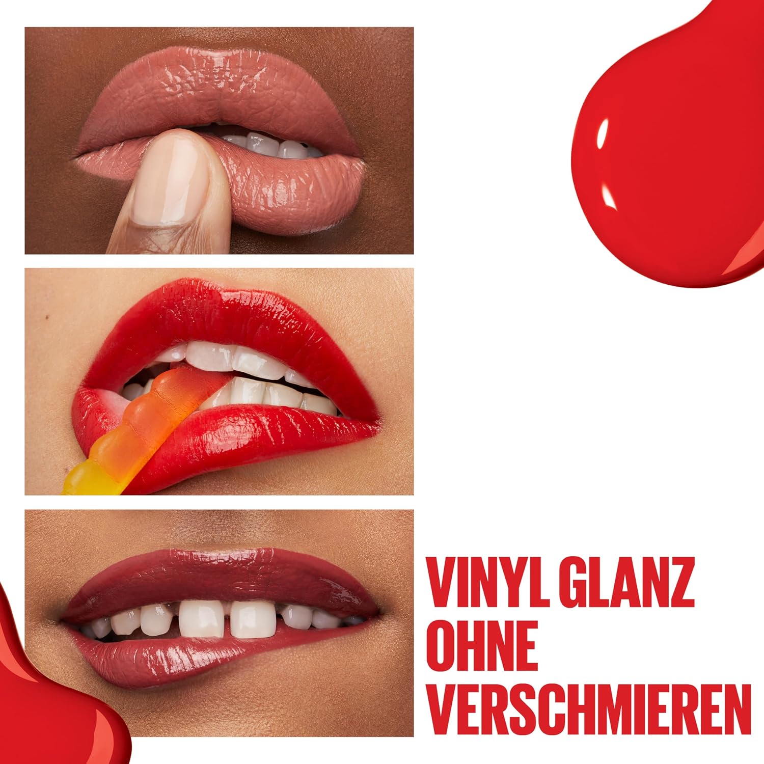 Detalle de Maybelline New York Super Stay Vinyl Ink Nr. 35 Cheeky – flüssiger Lippenstift mit 16H Halt, glänzendem Finish, 4,2 ml