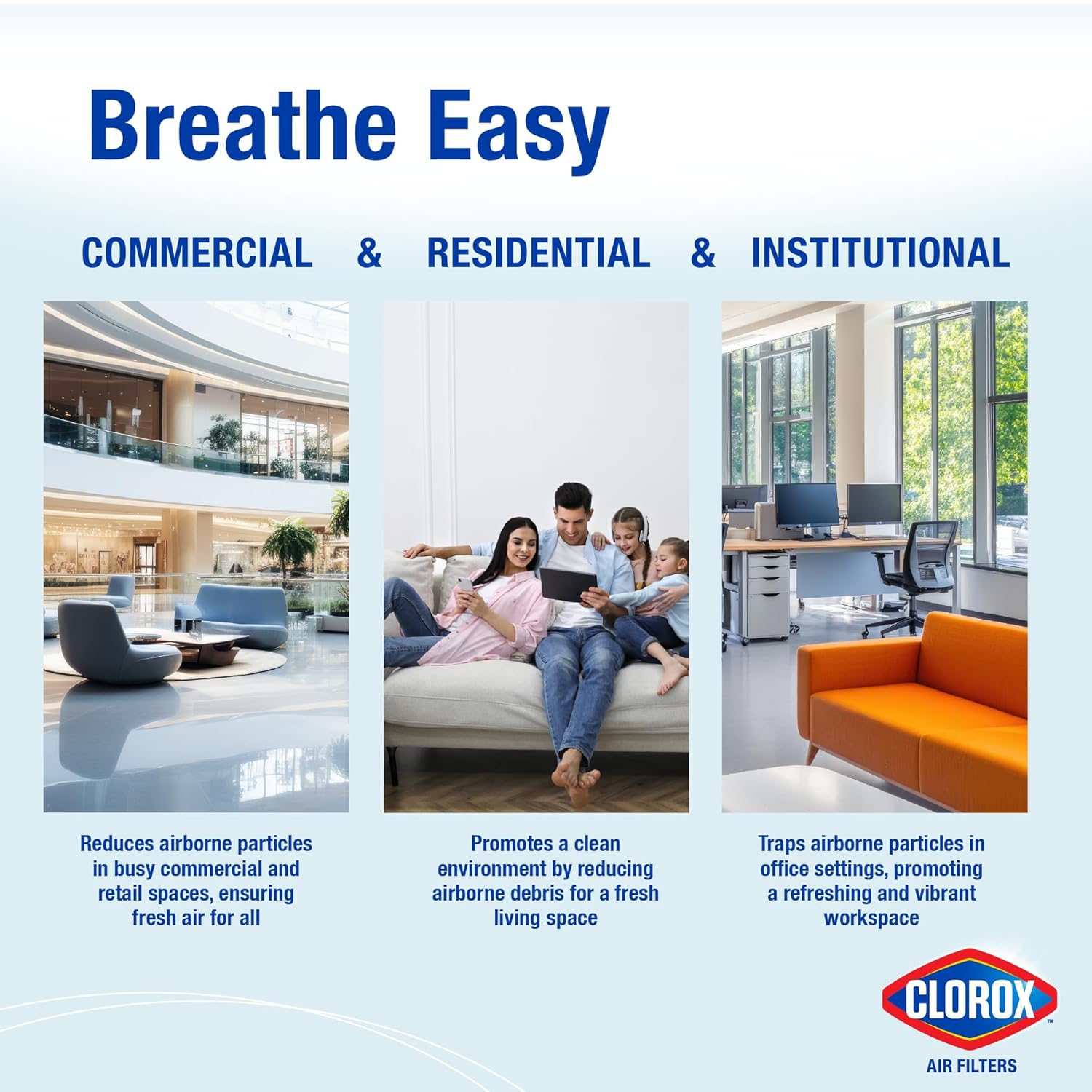 Thumbnail 5 de Clorox 20x20x1 Air Filter, MERV 13, Pleated HVAC Filter – Pack of 4