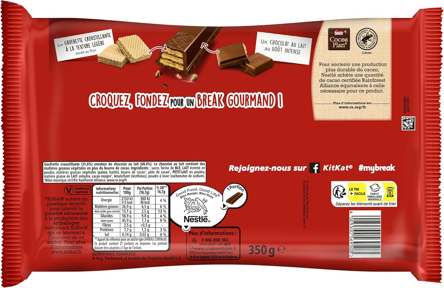 Thumbnail 1 de KitKat Mini Barre au Chocolat au Lait – Sachet de 350 g (Lot de 2)