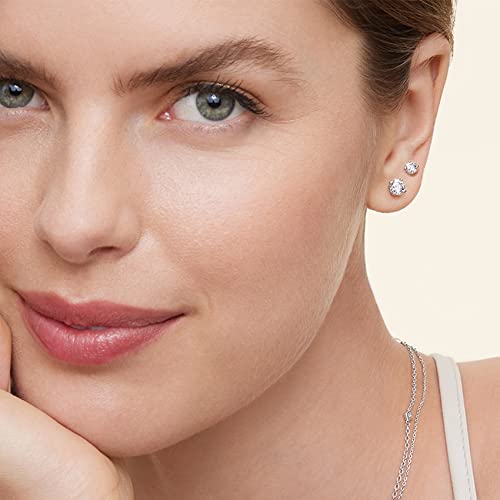 Detalle 2 de RANKEEF Sterling Silver Stud Earrings Set for Women – Hypoallergenic S925 with Cubic Zirconia