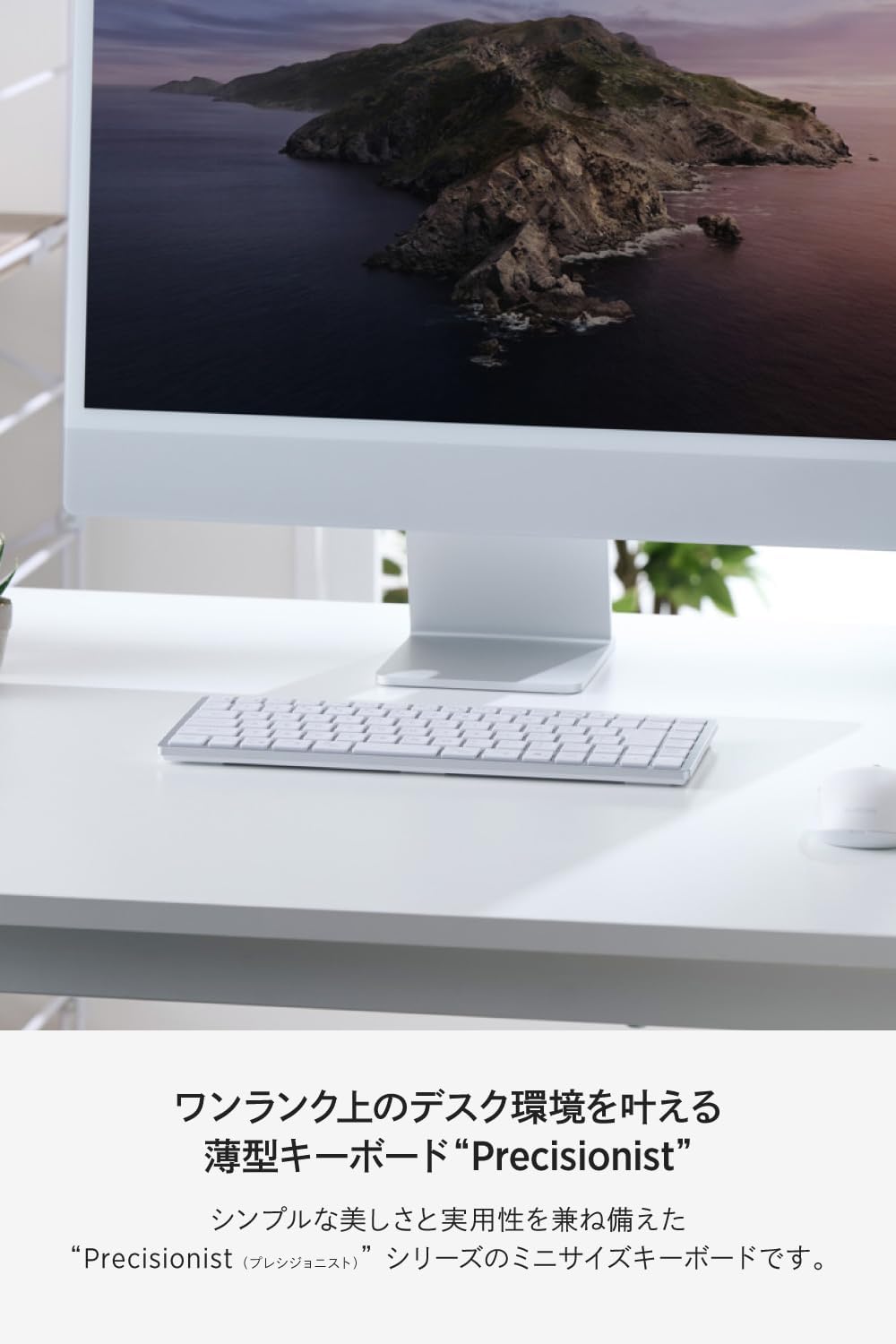 Detalle de エレコム Precisionist TK-PN1075MPAWH 薄型ミニキーボード 4台マルチペアリング・充電式
