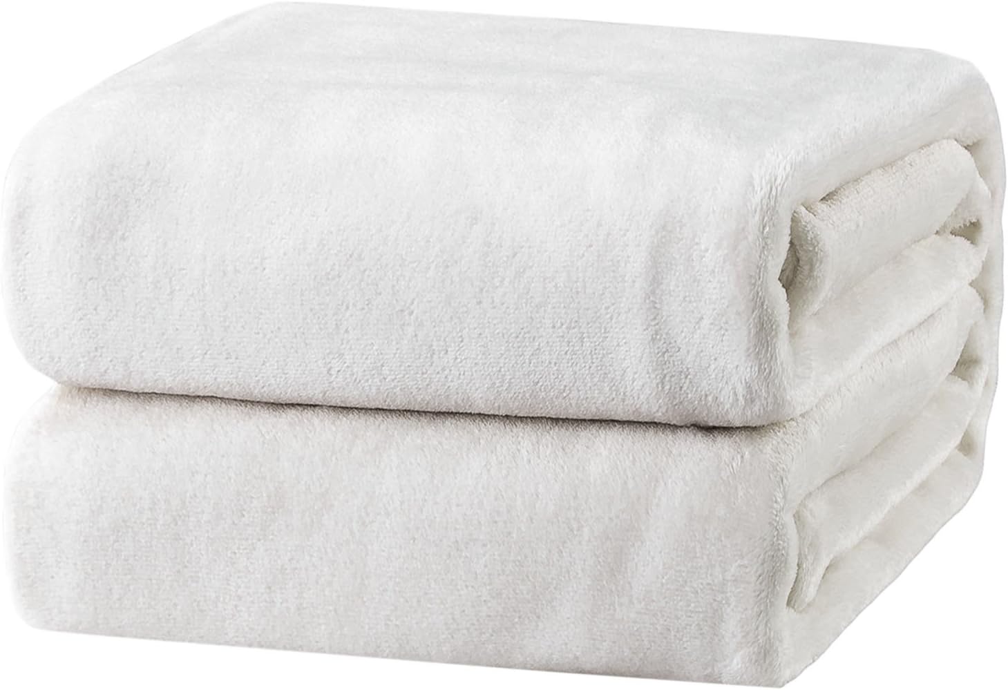 Detalle de Bedsure GentleSoft Queen Fleece Blanket, White, Lightweight Microfiber, 90 x 90 Inches