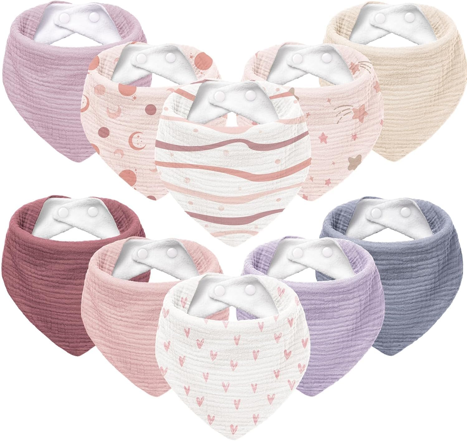 Detalle de Susurration Muslin Baby Drool Bibs 6 Pack