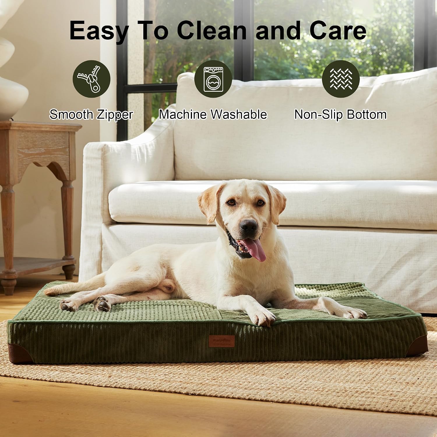 Thumbnail 4 de FUKUMARU Corduroy Orthopedic Dog Bed 28D Foam Grey