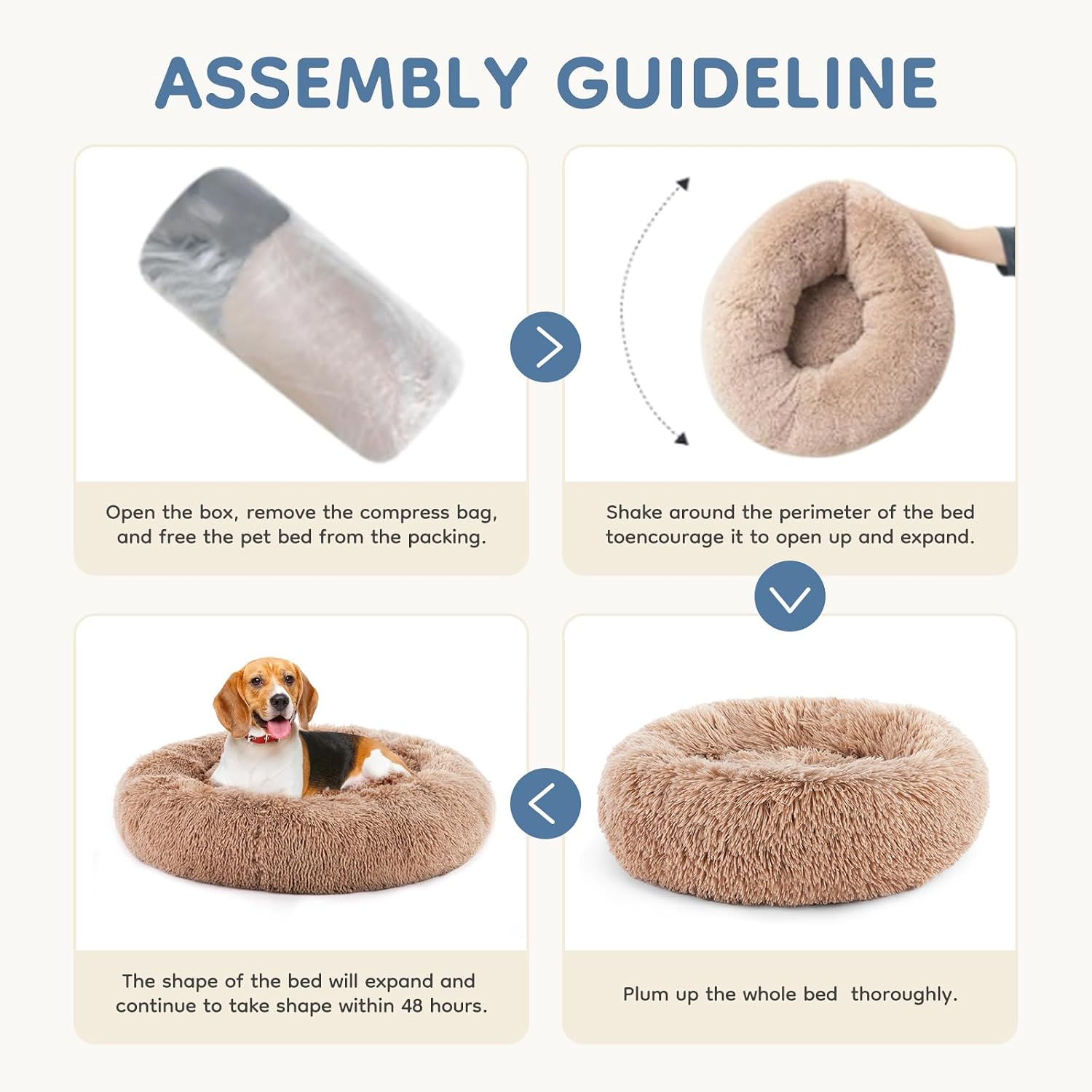 Detalle 2 de DUMOS Donut Dog Bed 30.7 Inch