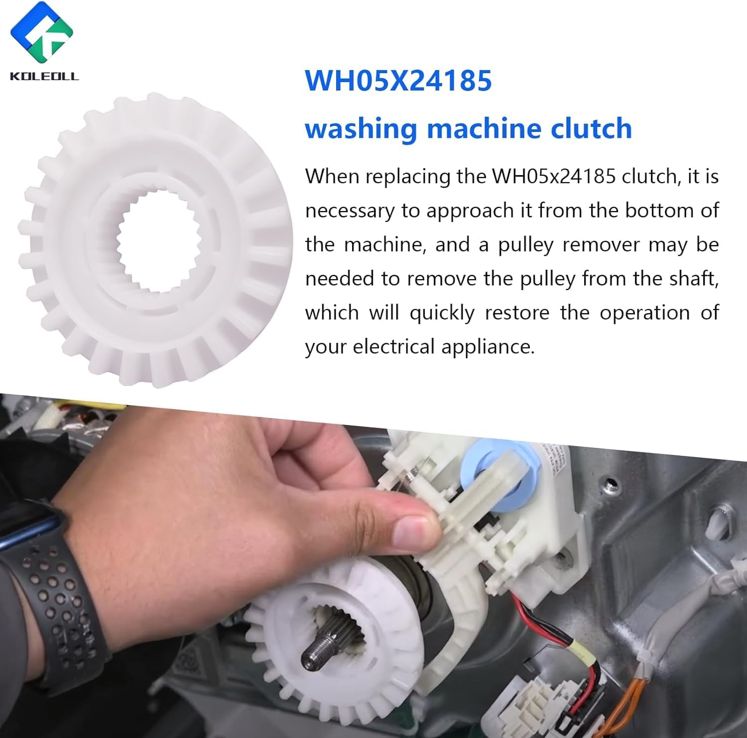 Detalle de KOLEOLL WH05X24185 Washing Machine Clutch, 2-Piece Replacement for GE and Hotpoint