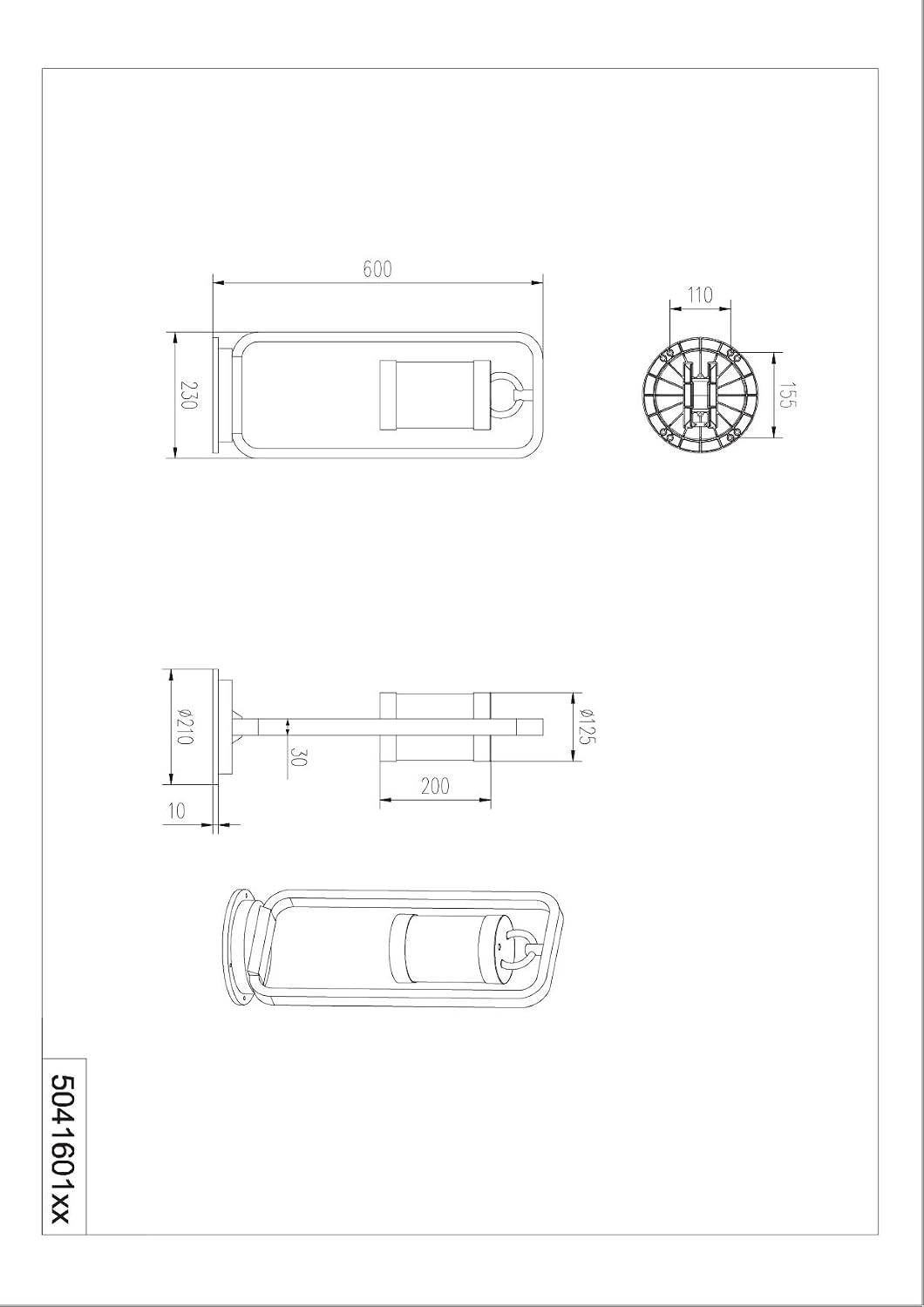 Thumbnail 2 de TRIO Leuchten Sambesi 504160124 - Lampadaire d'extérieur en fonte d'aluminium, rouille et acrylique transparent, E27