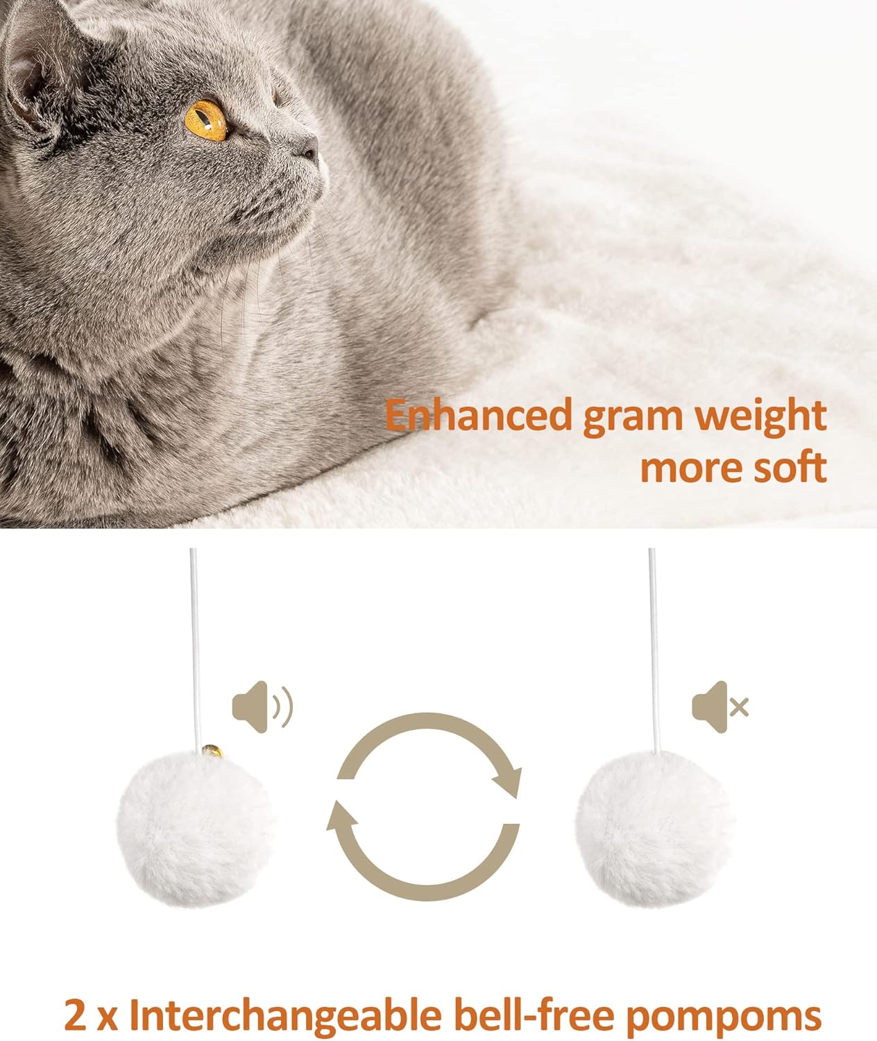 Thumbnail 4 de FourFurPets 3-stufiger Kratzbaum (111 cm) mit 2 Voll-Sisal-Kratzsäulen, 3 Plattformen – Vintagebraun