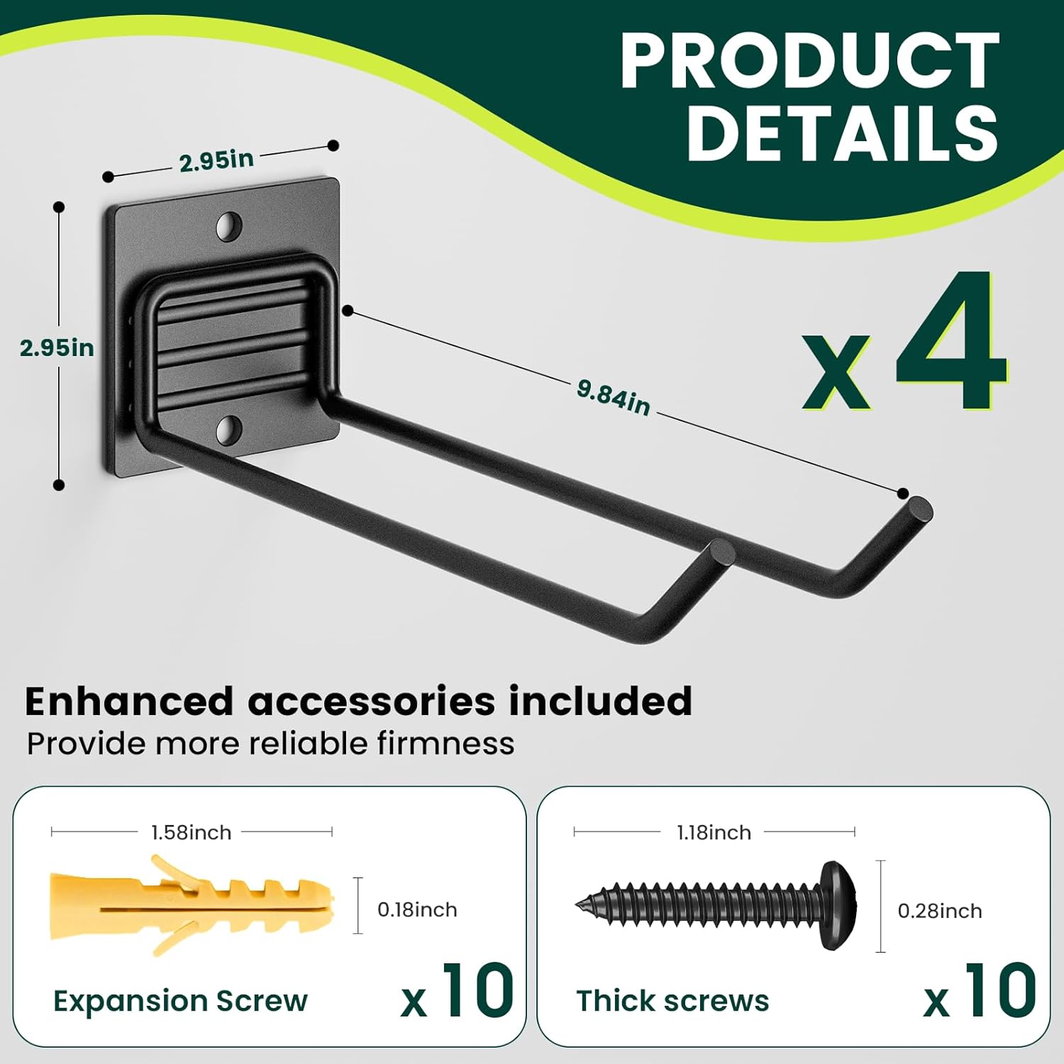 Thumbnail 4 de zacurter Garage Hook Garden Tool Wall Hanger – 4 Pack Heavy Duty Hooks