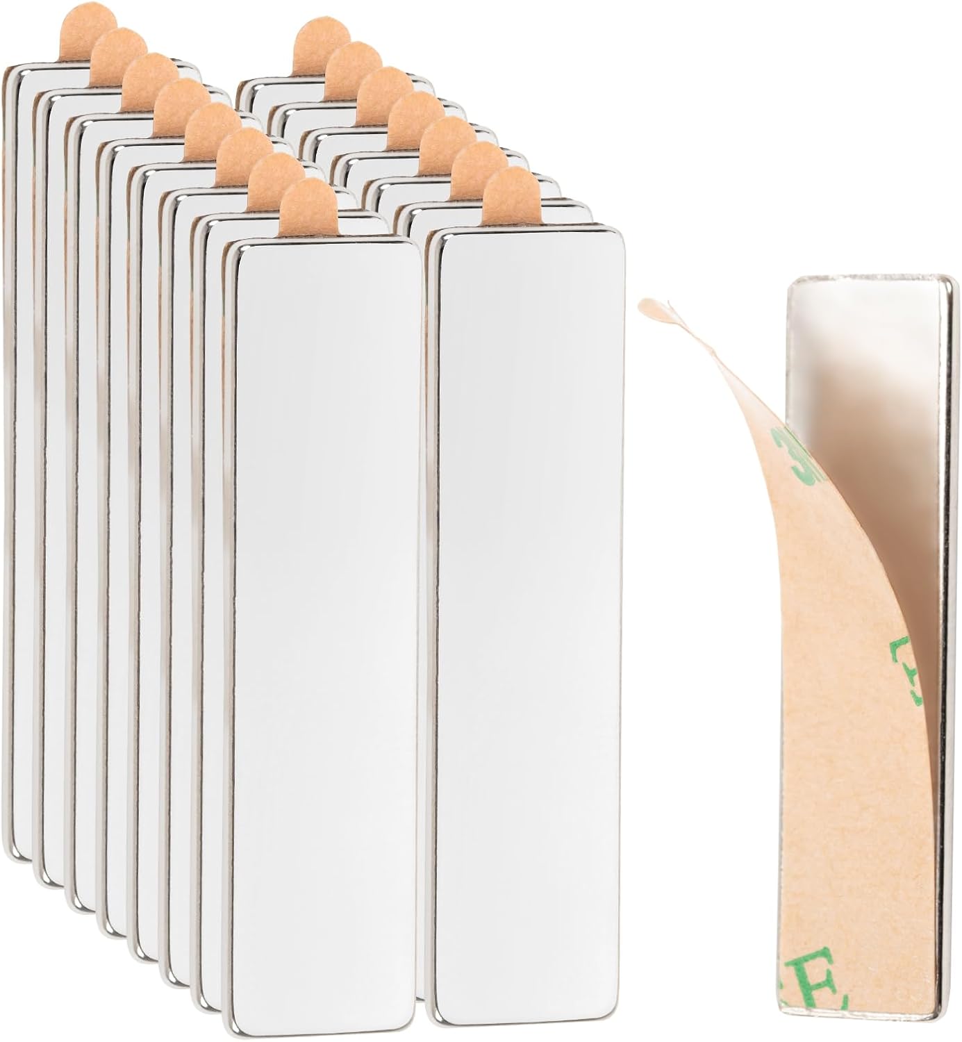 Detalle de Kunoli BJCT-20260626 zelfklevende neodymiummagneten, 15 stuks, 40 × 10 × 1 mm