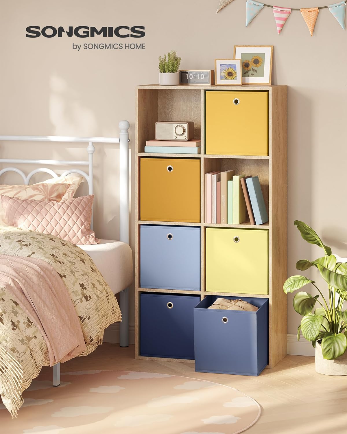 Thumbnail 1 de SONGMICS Storage Cubes Set of 6: Collapsible, Odourless 33x33x33 cm Colourful Fabric Bins