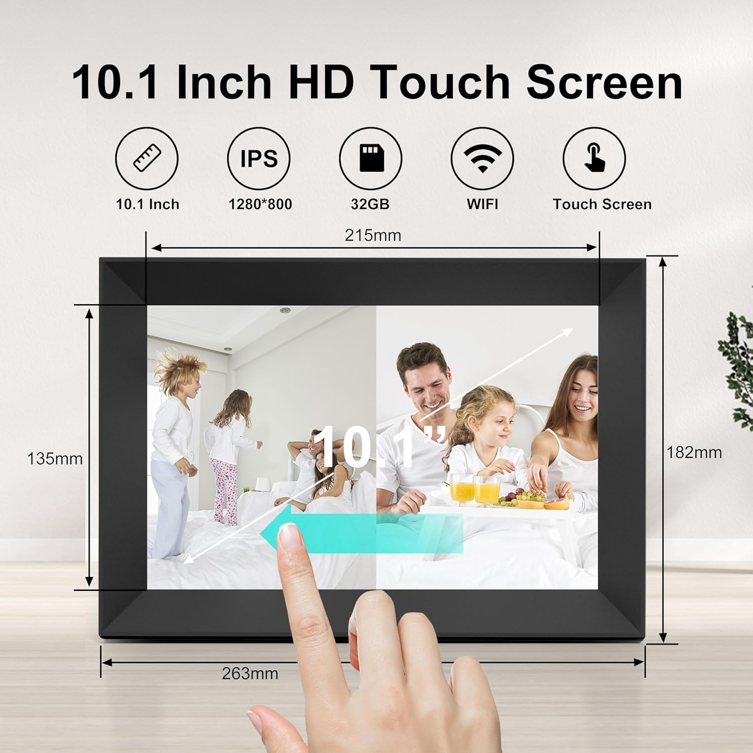 Thumbnail 2 de Frameo 10.1 inch WiFi Digital Photo Frame with HD IPS Touch Screen and 32GB memory