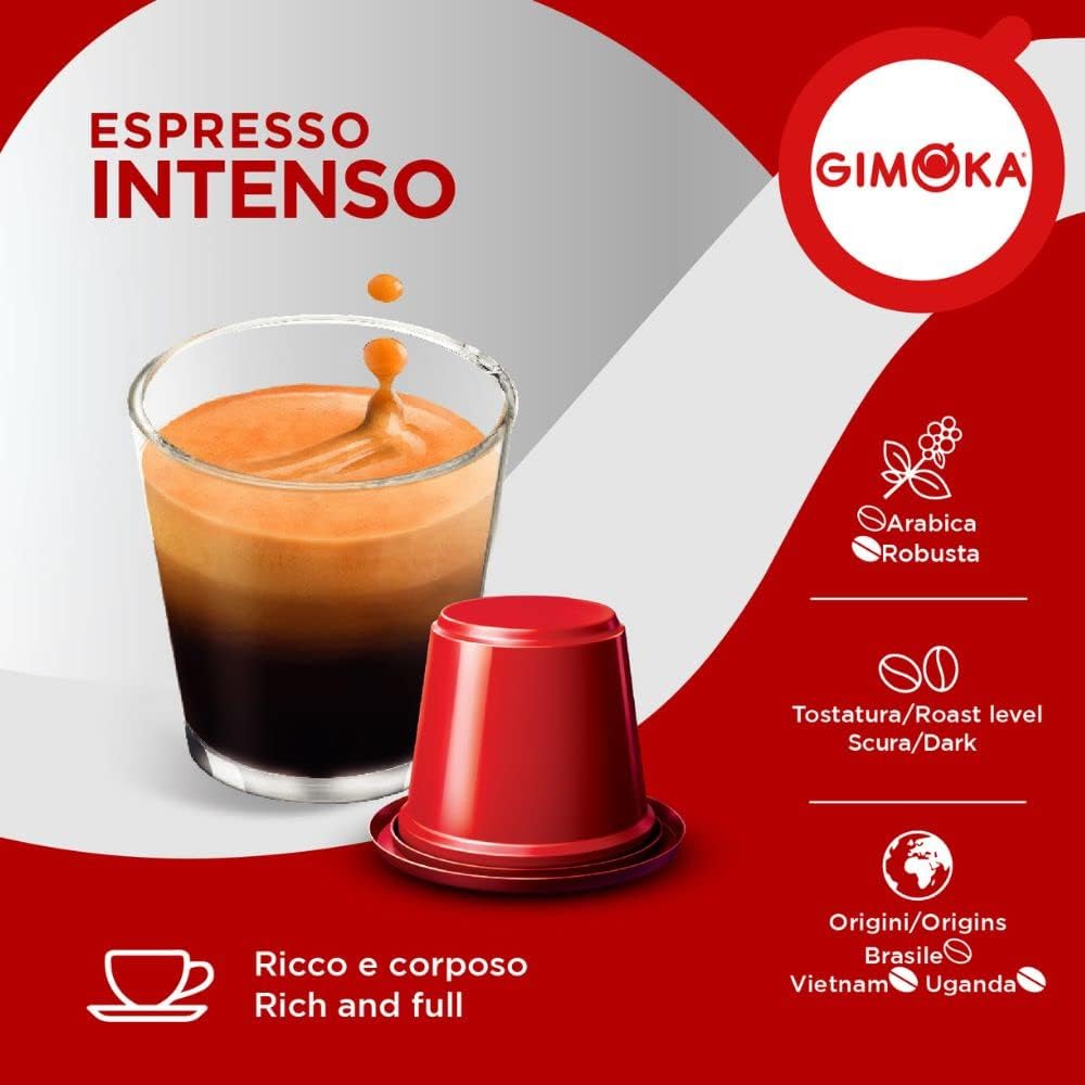 Thumbnail 6 de Gimoka Nespresso Compatible Coffee Capsules – Intenso, 100 Pods (10 x 10)
