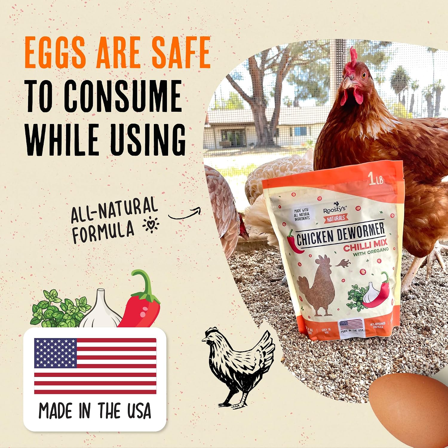Thumbnail 5 de Roosty's Naturals Flock Armor Chicken De-wormer Chili Mix, 16oz