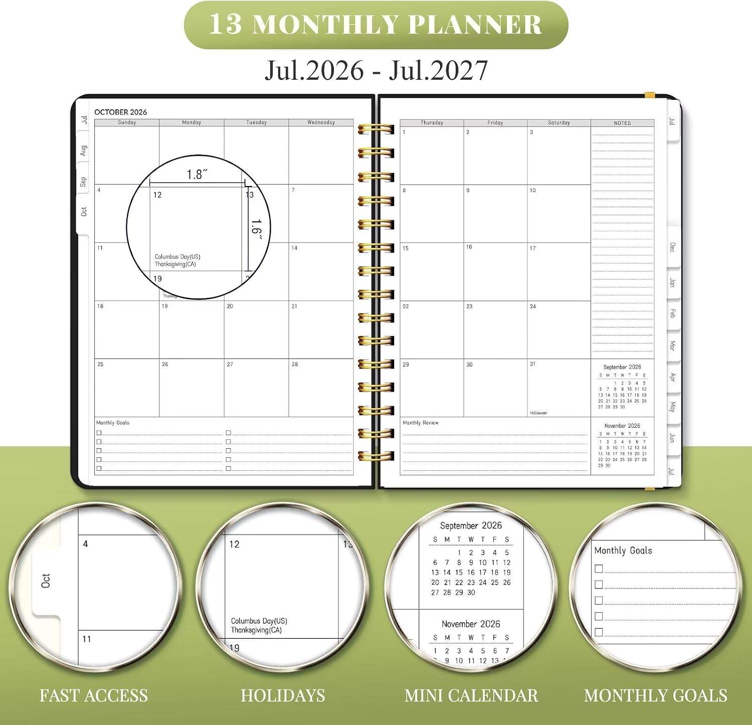 Thumbnail 3 de Lonely Oak 2026-2027 Academic Planner, 13-Month A4 Daily, Weekly and Monthly