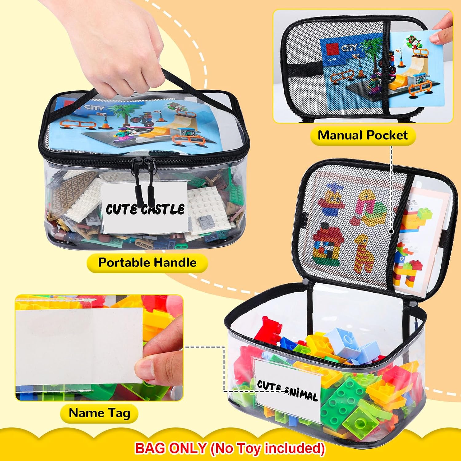 Detalle de Tesuko 6 Pack Toy Storage Bag 9.45x6.7 in