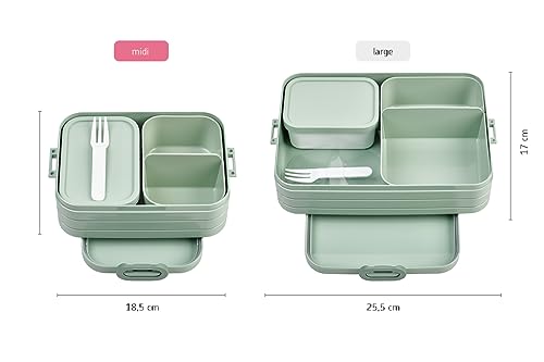 Detalle de Mepal Bento Brotdose Midi TAB Nordic blue – 900 ml, 2 Sandwiches oder 4 Brotscheiben