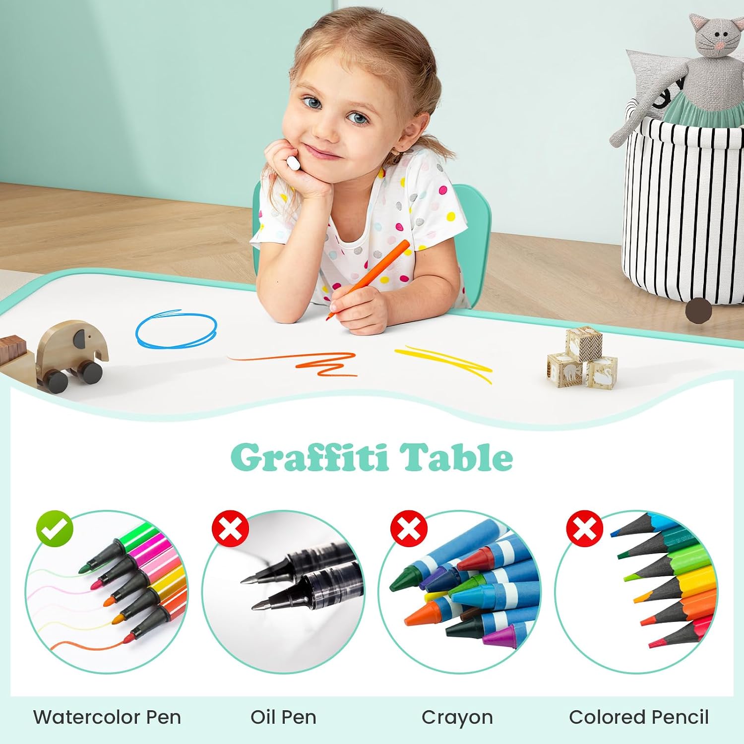 Thumbnail 3 de INFANS Kids Table and Chair Set, 47-inch