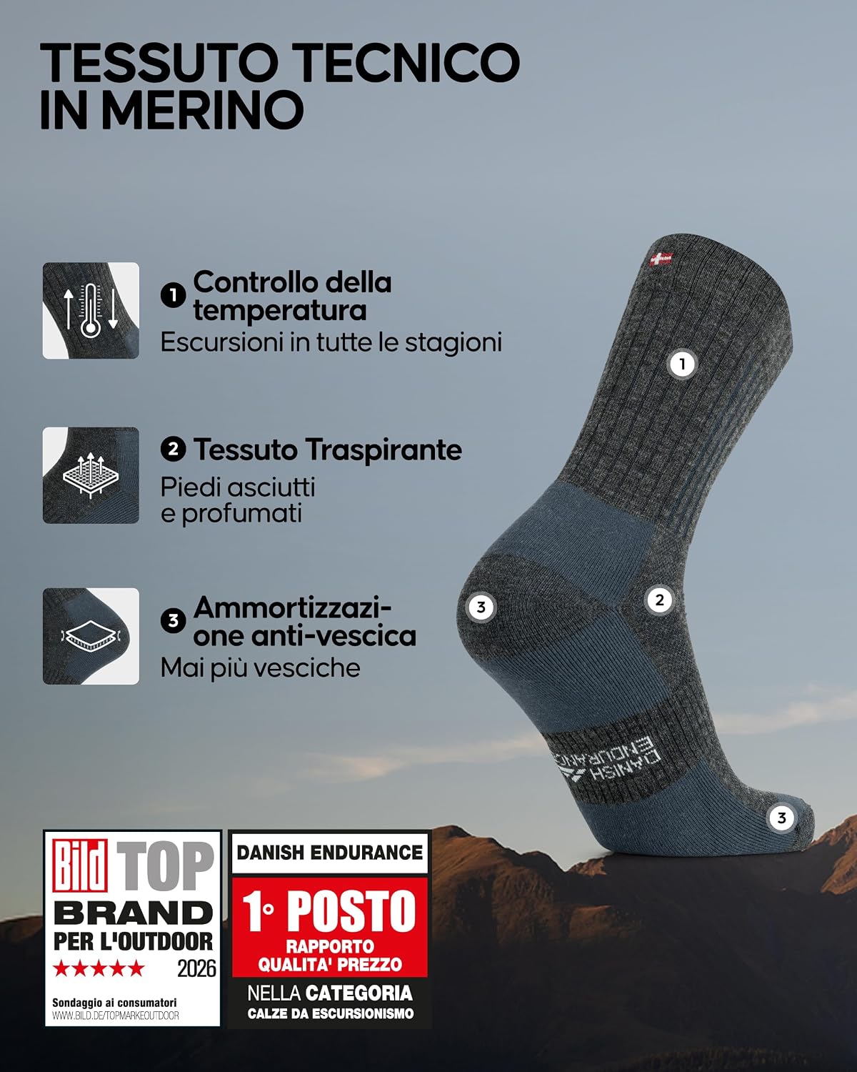 Detalle 2 de DANISH ENDURANCE calze trekking 2 paia