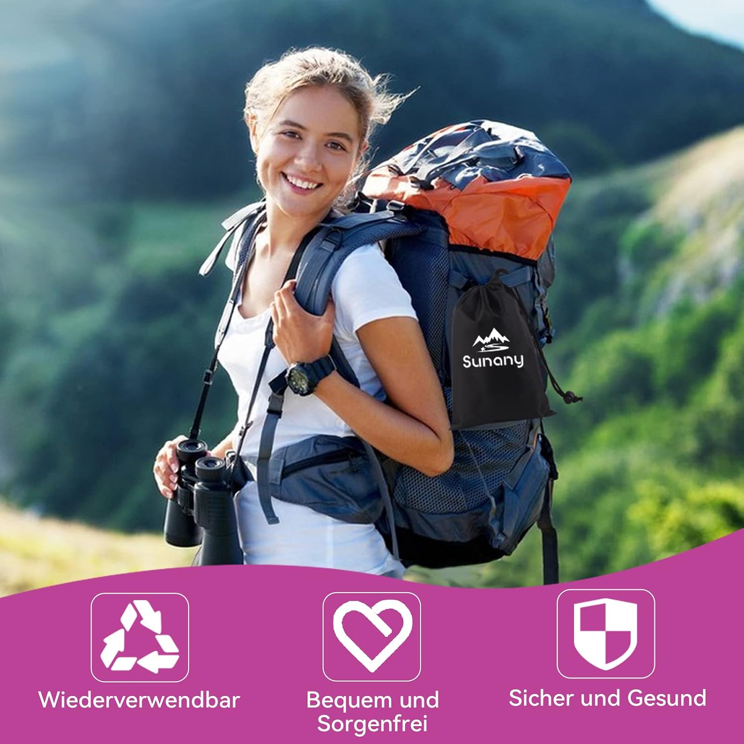 Detalle de Sunany Urinella für Frauen aus Silikon – tragbares Falt-Urinial für Outdoor, Camping & unterwegs