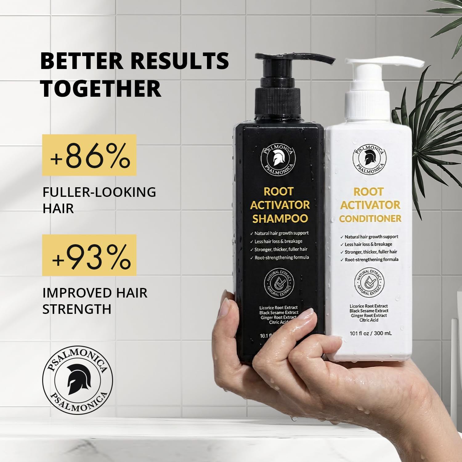 Detalle de Hair Growth Shampoo and Conditioner Set: Sulfate-Free Root Activator for Thicker, Healthier Hair