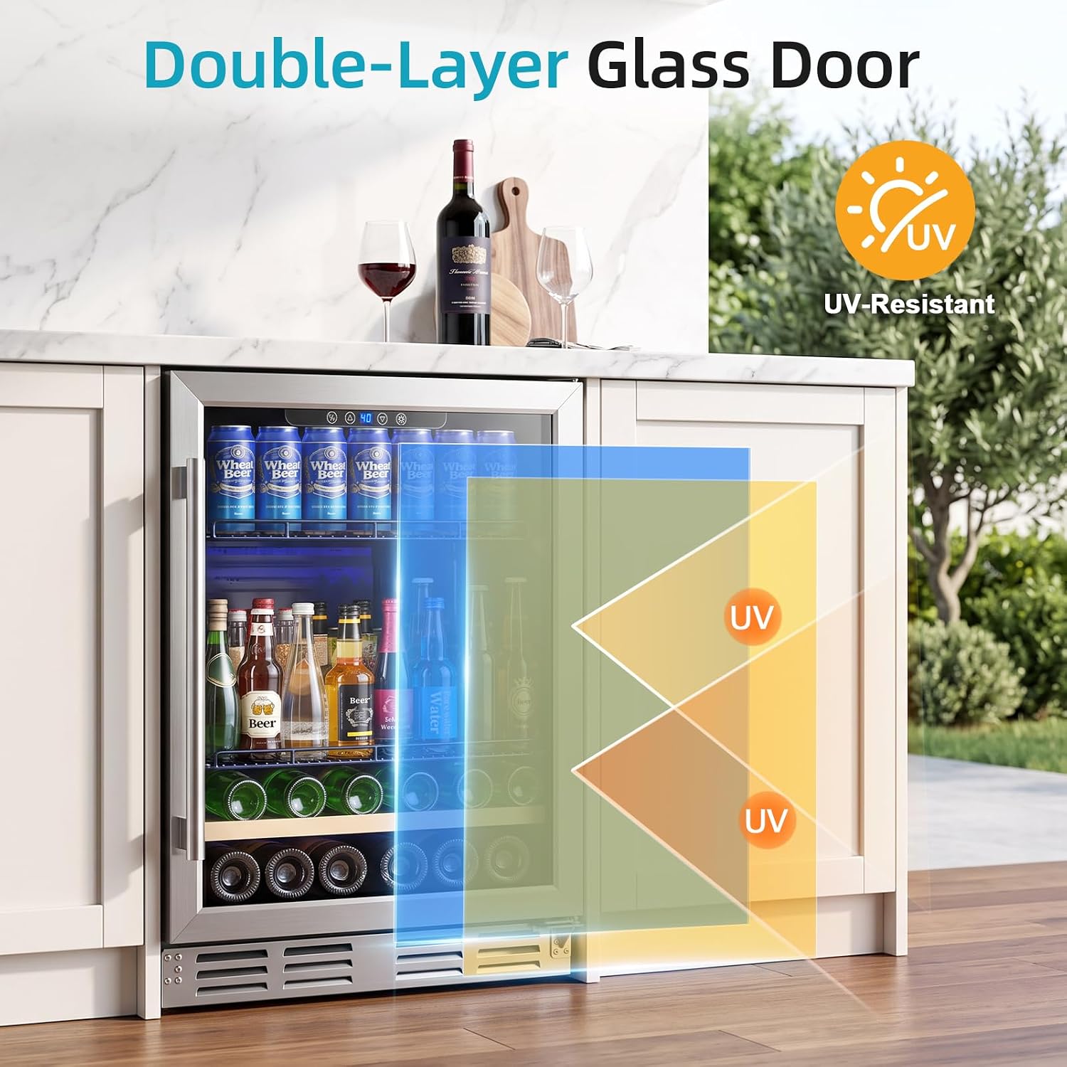 Detalle 2 de Kalamera KRC-46DZB-R_C3 24-Inch Beverage and Wine Cooler, 5.2 cu. ft.