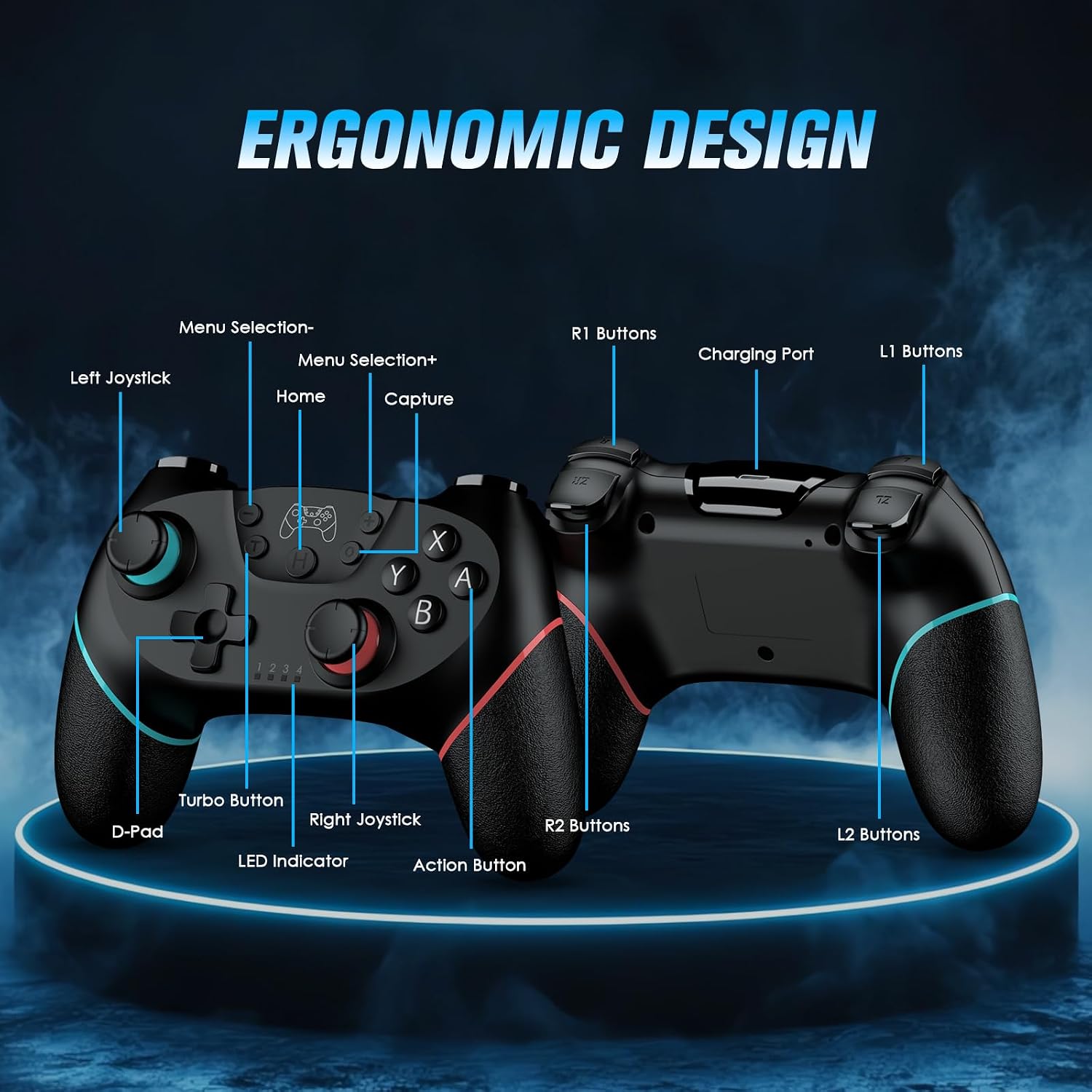 Thumbnail 1 de VidPPluing 2 Pack Switch Controllers with Charging Dock: A Practical 2-Controller Bundle for Switch, Lite, OLED, and PC