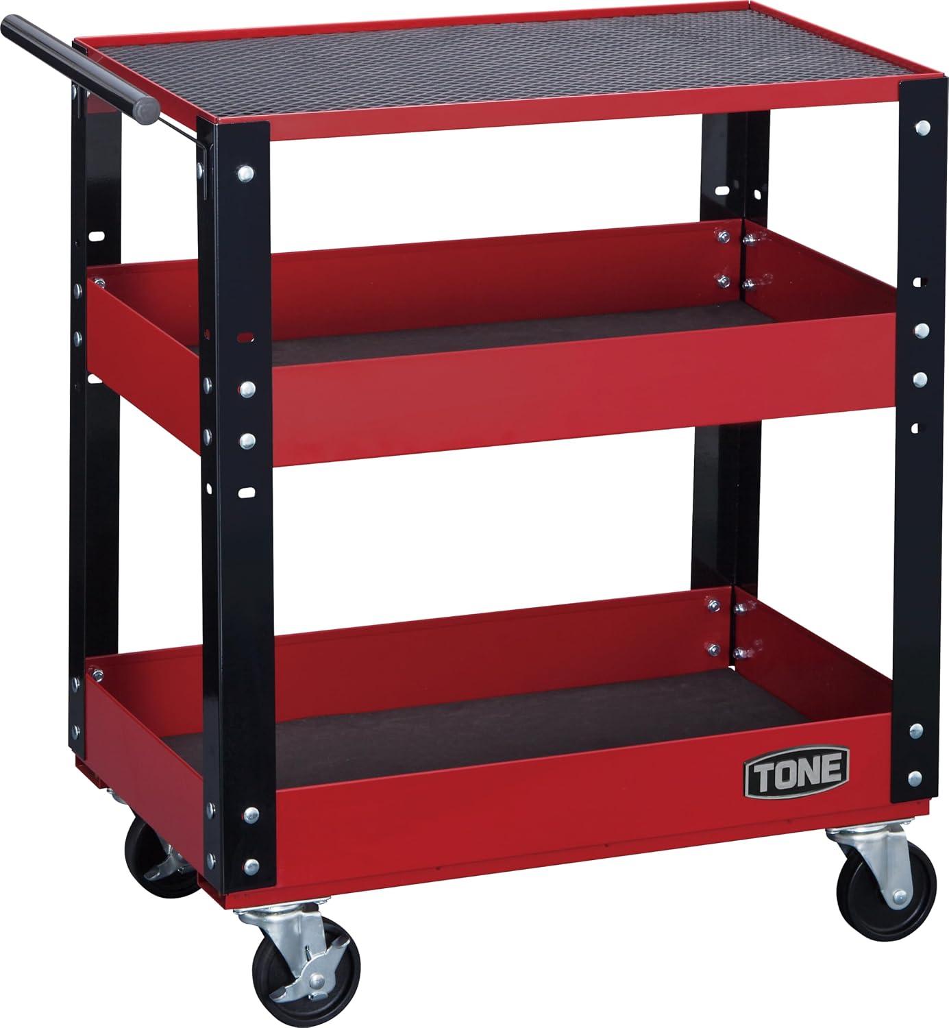 Detalle de トネ(TONE) TC6101R アクティブキャビン 3段式ワゴン レッド/ブラック
