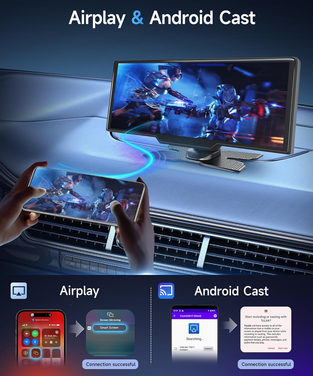 Thumbnail 3 de Rimoody 10.26-Inch Wireless CarPlay & Android Auto Screen for In-Car Entertainment