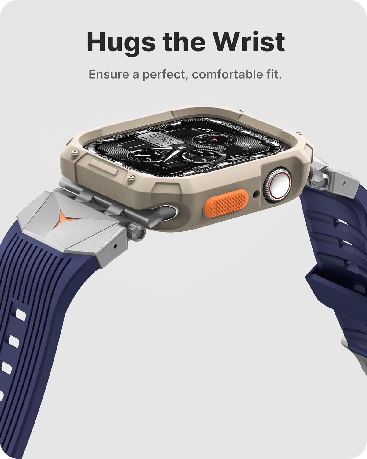 Detalle de Fullmosa Apple Watch Strap with Bumper Case for Series 9/8/7 (45mm) and SE/6/5/4 (44mm)