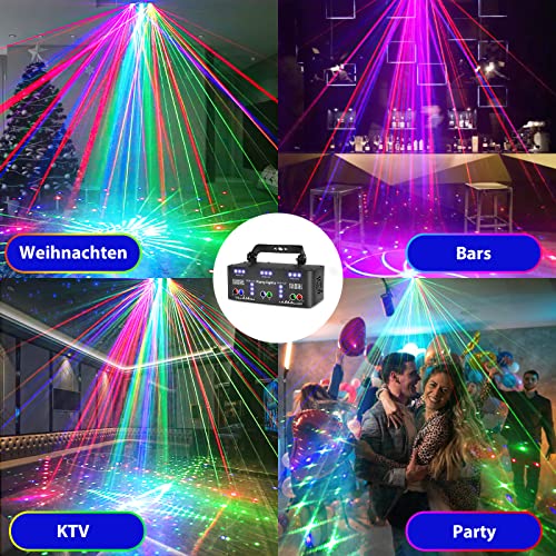 Detalle de Littleboyny Discolicht Partylicht LT B337021 – LED RGB Projektor, musikgesteuert, DJ-DMX-Effektstrahler
